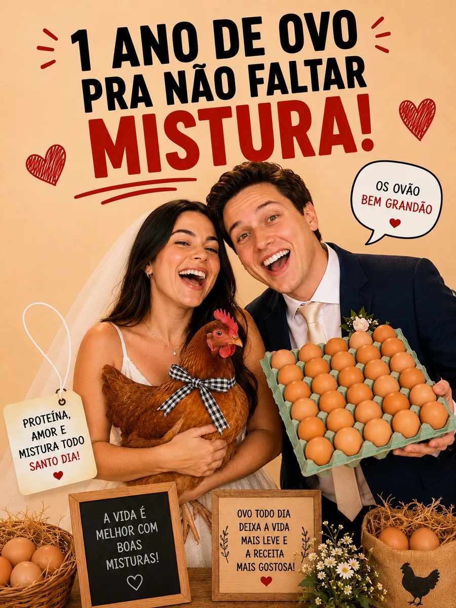 1 ano de ovo pra não faltar mistura
